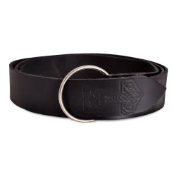 Middeleeuwse ringriem met Thors hamer reliëf zwart
