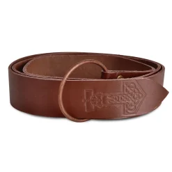 Middeleeuwse ringriem met Thor’s hamer reliëf bruin