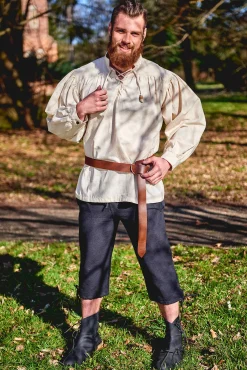 Middeleeuwse ringriem met Thor’s hamer reliëf bruin