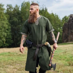 Middeleeuwse tuniek korte mouw Richard groen