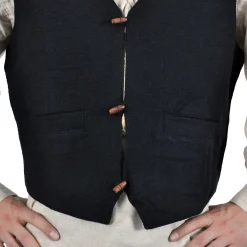 Middeleeuwse Vest Heinrich met Zakken Zwart