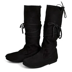 Middeleeuwse Veterschoenen Zwart