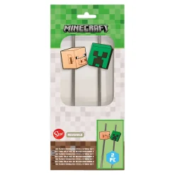 Minecraft - Creeper en Pig rietjes set van 2