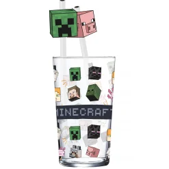 Minecraft - Karakterglas met 2 rietjes