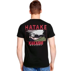 Naruto - Kakashi Hatake Poster T-Shirt Zwart