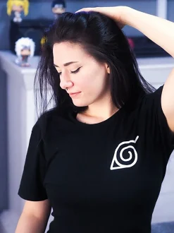 Naruto - Konoha Mini Symbool T-Shirt Zwart