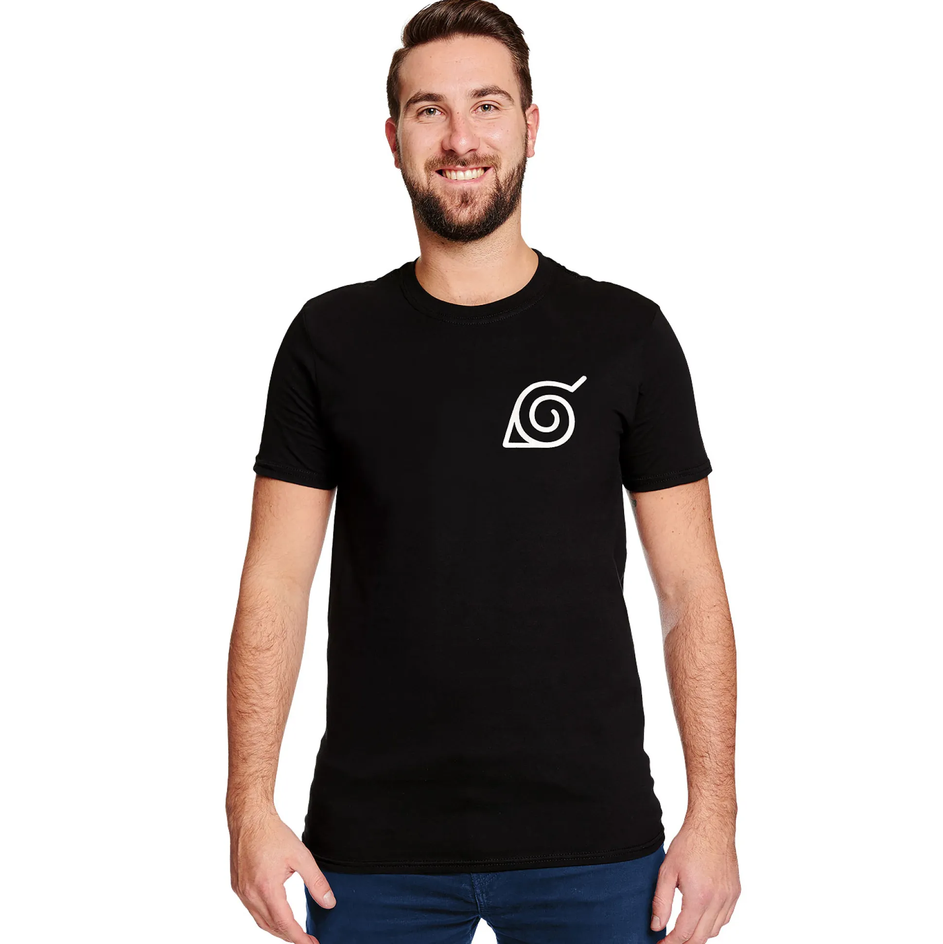 Naruto - Konoha Mini Symbool T-Shirt Zwart