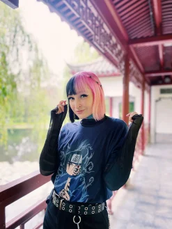 Naruto - Sasuke Uchiha T-Shirt Blauw