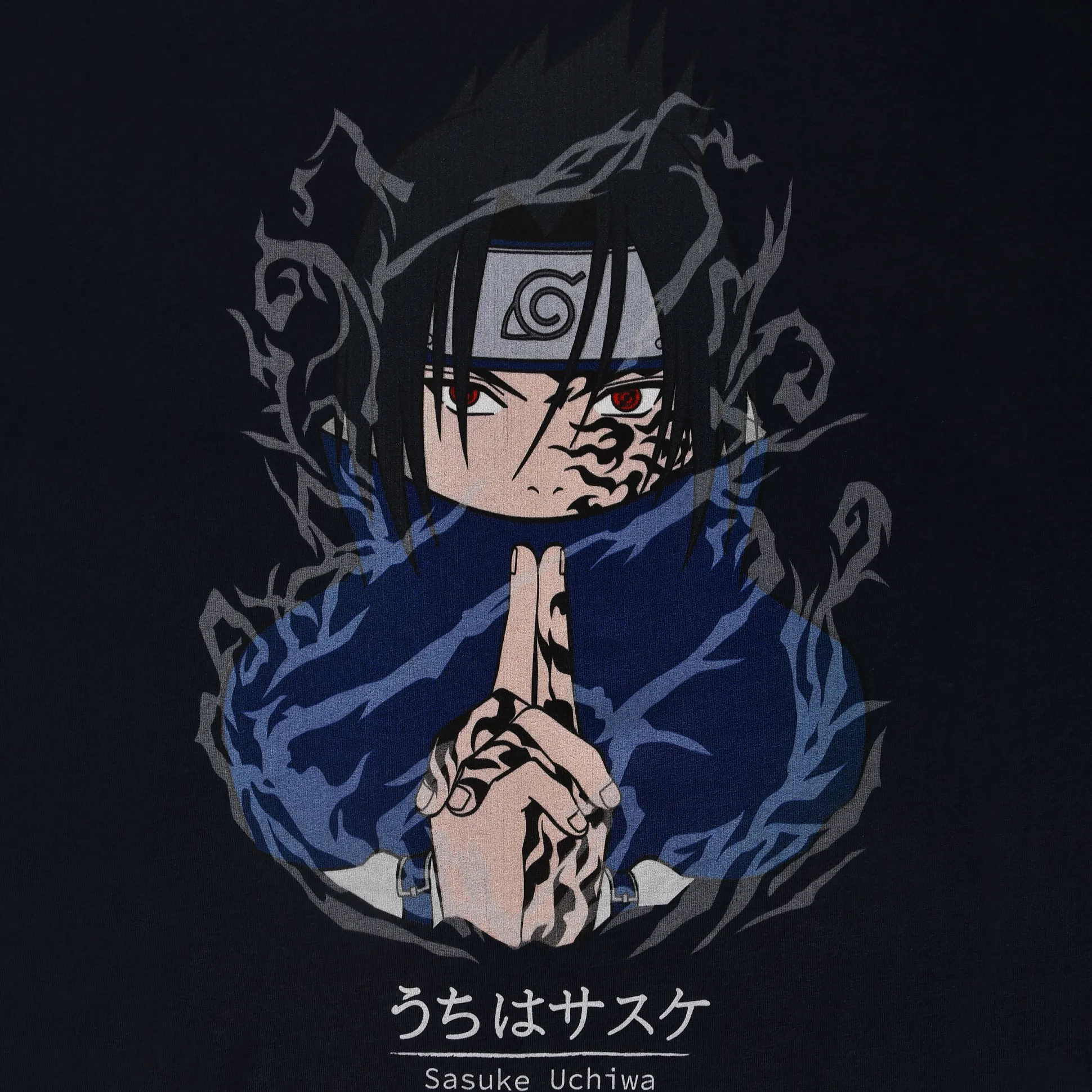 Naruto - Sasuke Uchiha T-Shirt Blauw