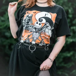 Nightmare Before Christmas - Oranje Maan T-Shirt zwart