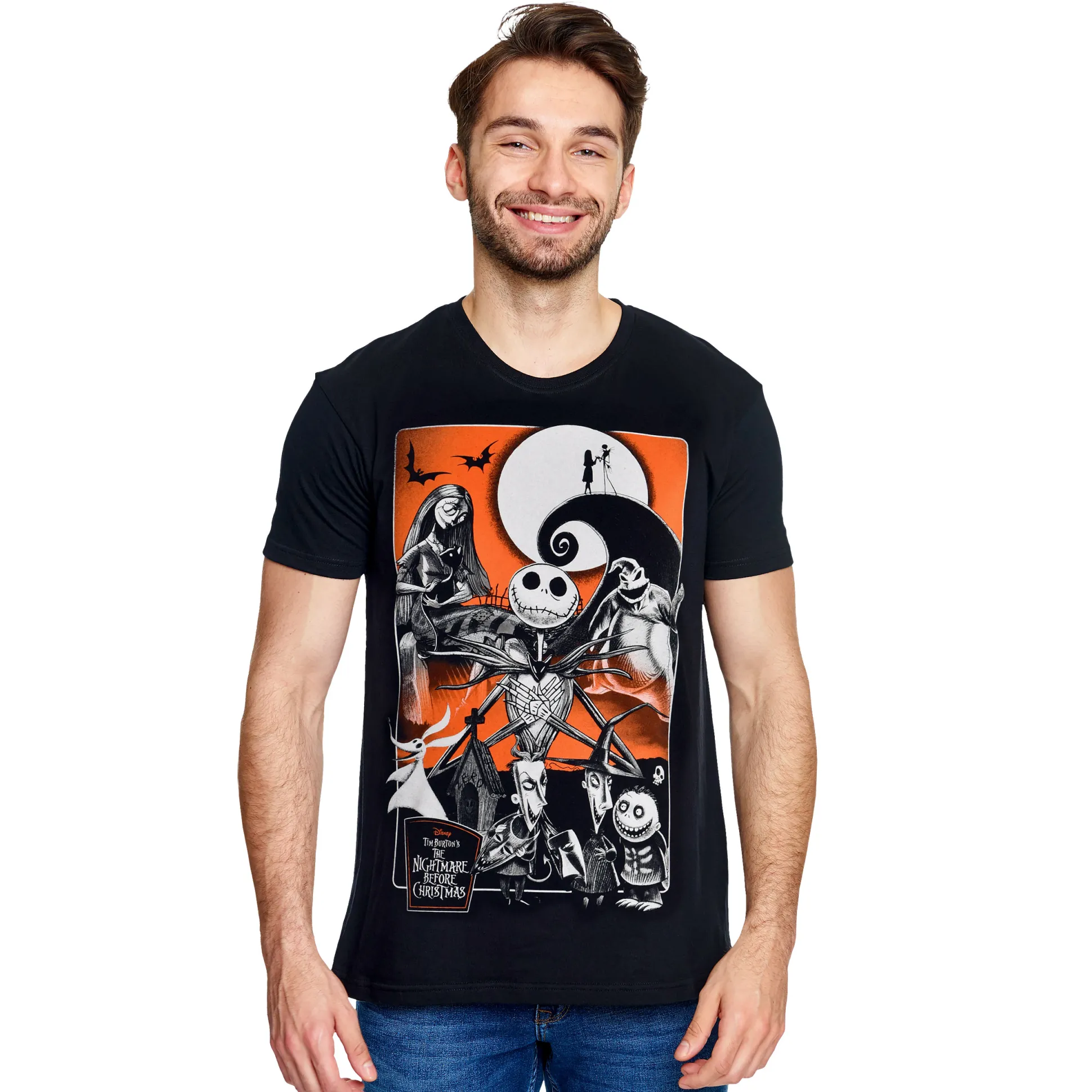 Nightmare Before Christmas - Oranje Maan T-Shirt zwart