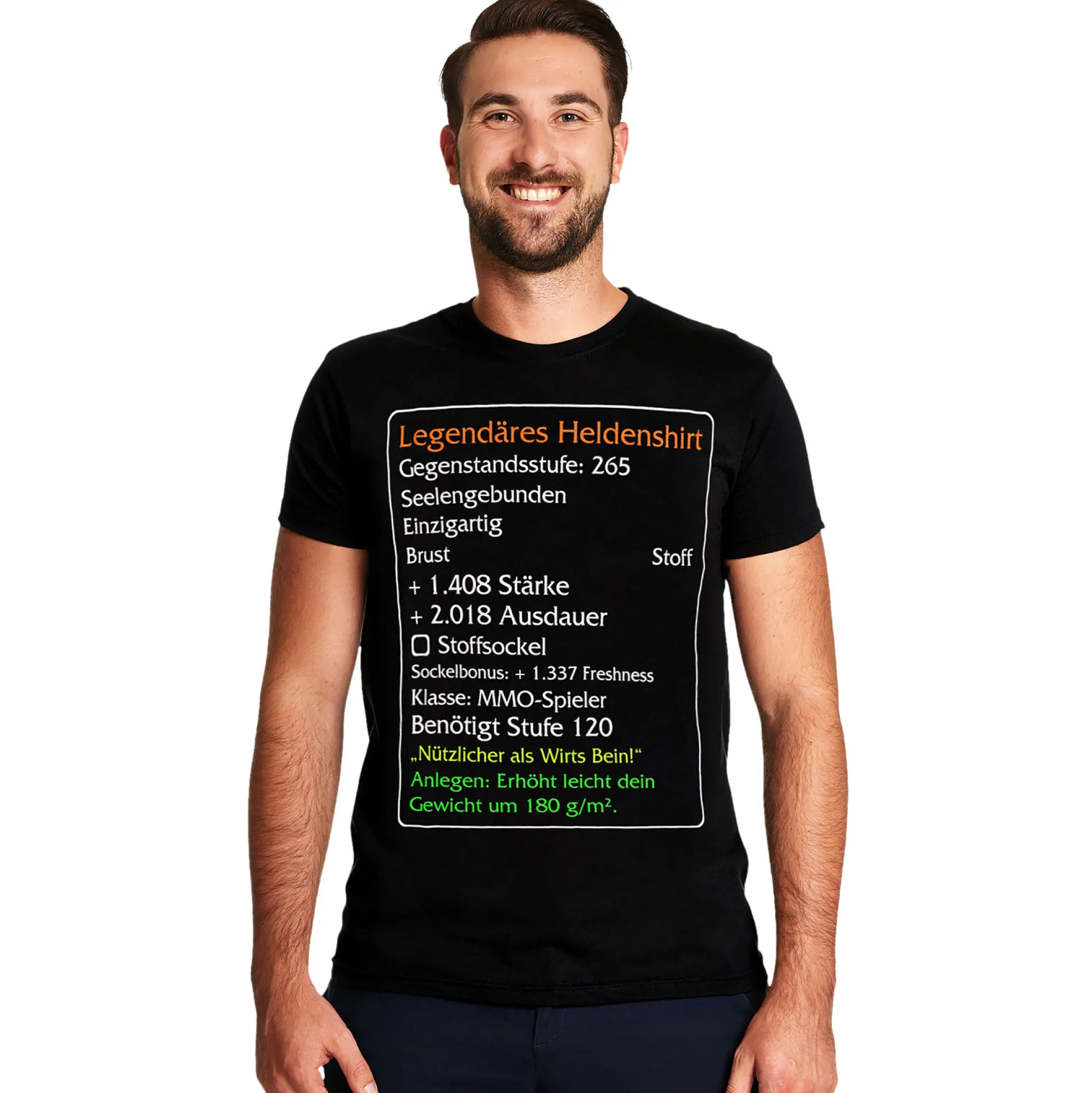 Niveau-120-Item Legendarische Held T-Shirt Zwart