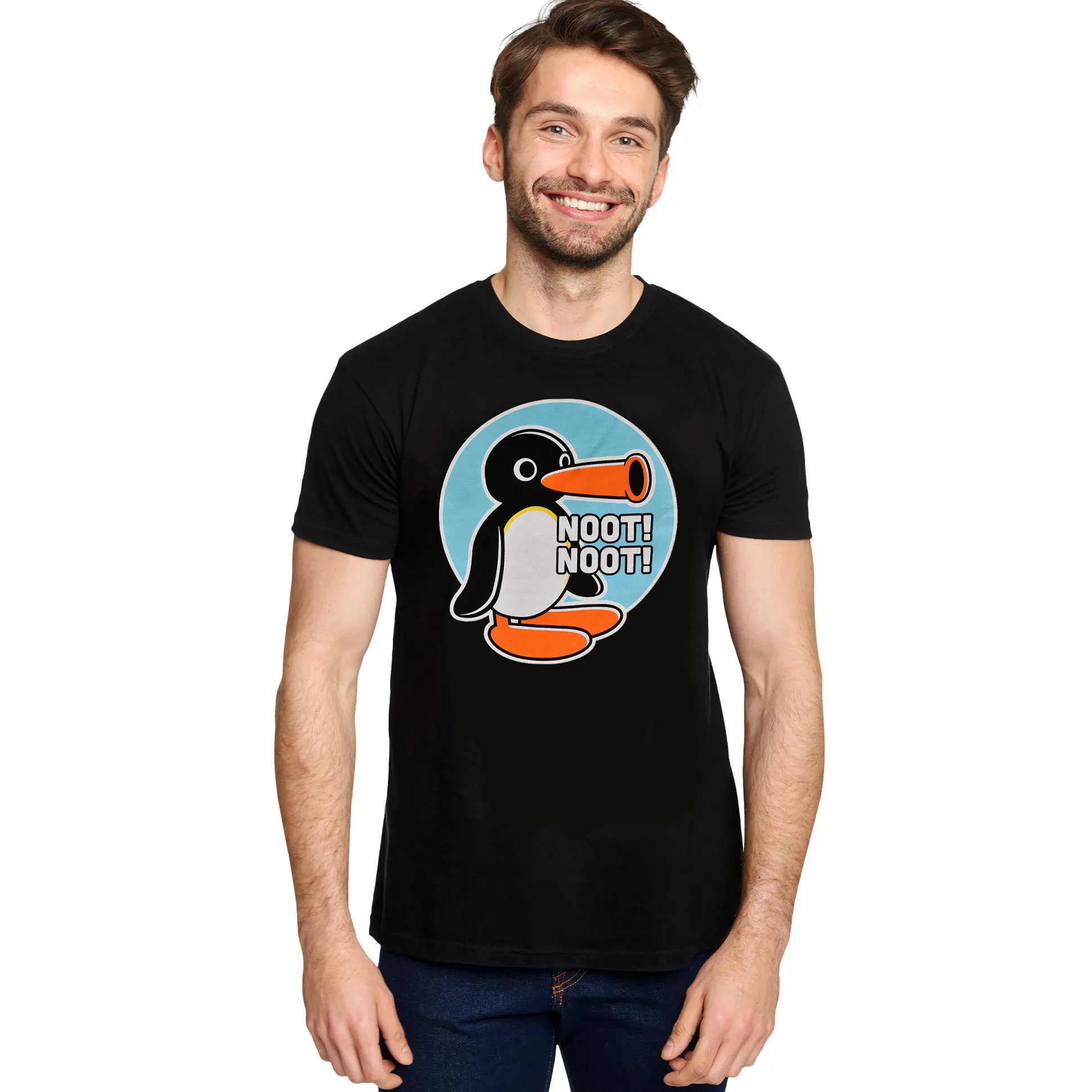 Noot Noot T-shirt voor Pingu fans zwart