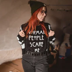 Normal People Scare Me T-shirt voor American Horror Story Fans zwart