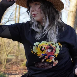 One Piece - Luffy Aanval T-Shirt Zwart