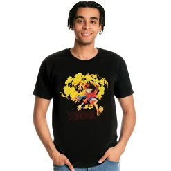 One Piece - Luffy Aanval T-Shirt Zwart