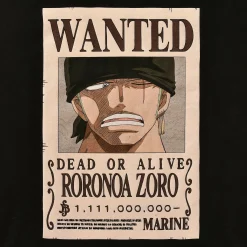 One Piece - Roronoa Zoro Wanted T-Shirt zwart
