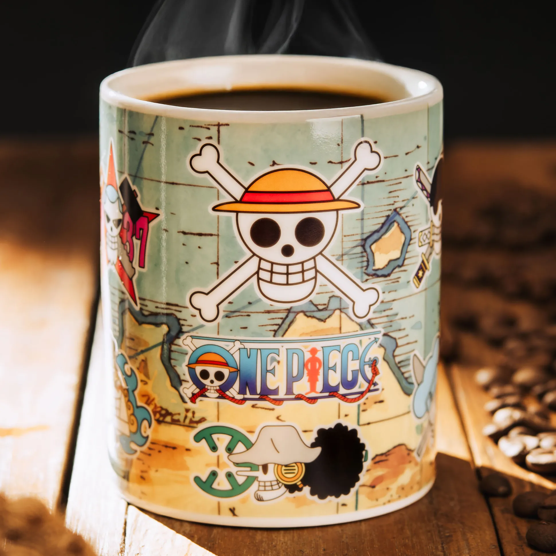 One Piece - South Blue Map Warmte-effect Mok