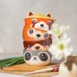 Otter Kawaii Kom met Deksel voor Anime Fans