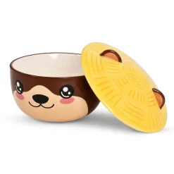Otter Kawaii Kom met Deksel voor Anime Fans