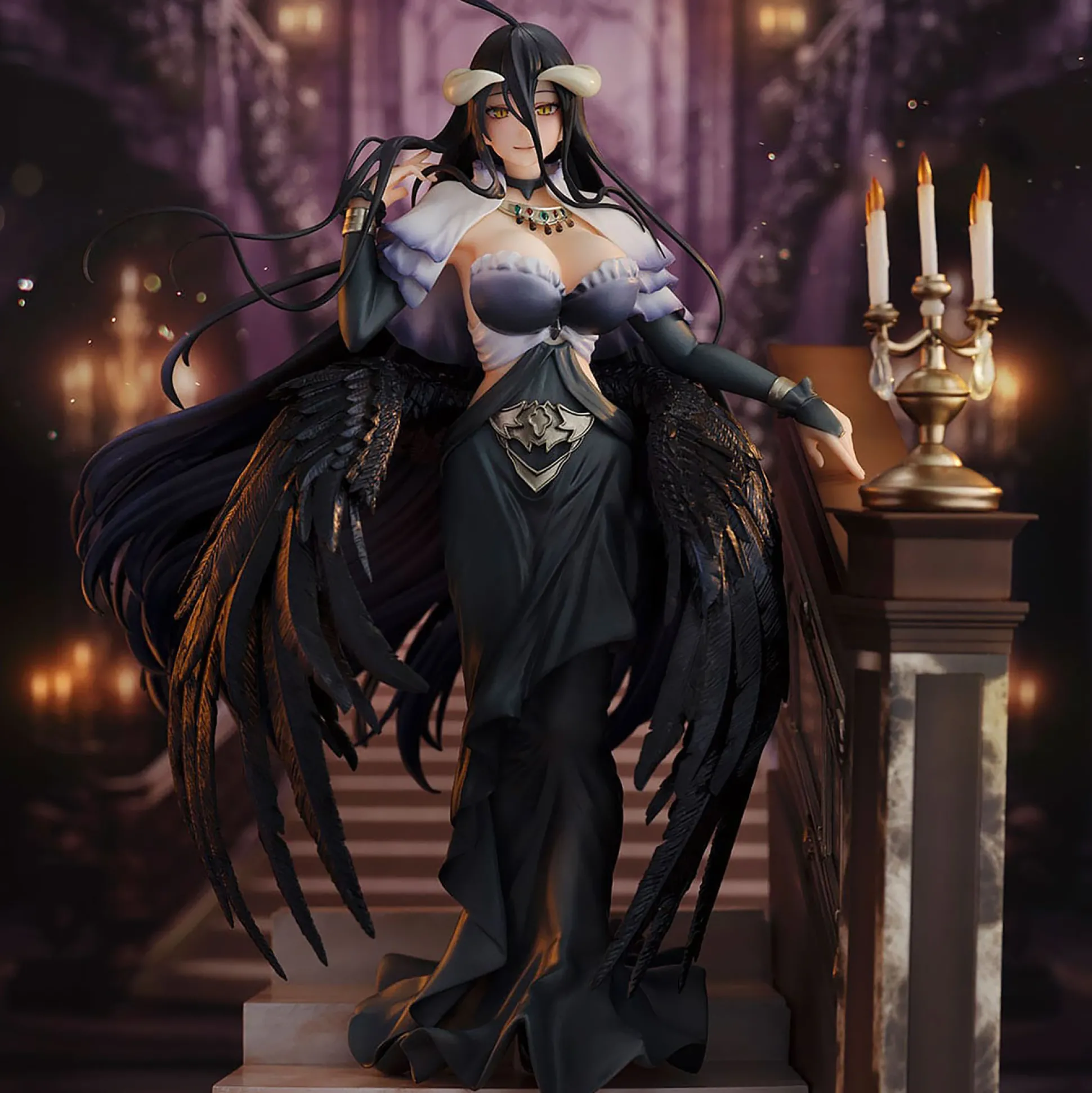 Overlord - Albedo 1:7 Figuur Jet Black Dress Versie