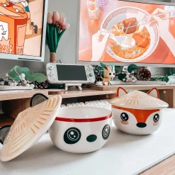 Panda Kawaii Kom met deksel voor anime-fans
