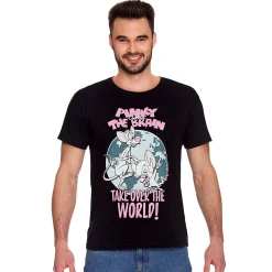 Pinky en de Brain - Neem de wereld over T-shirt zwart