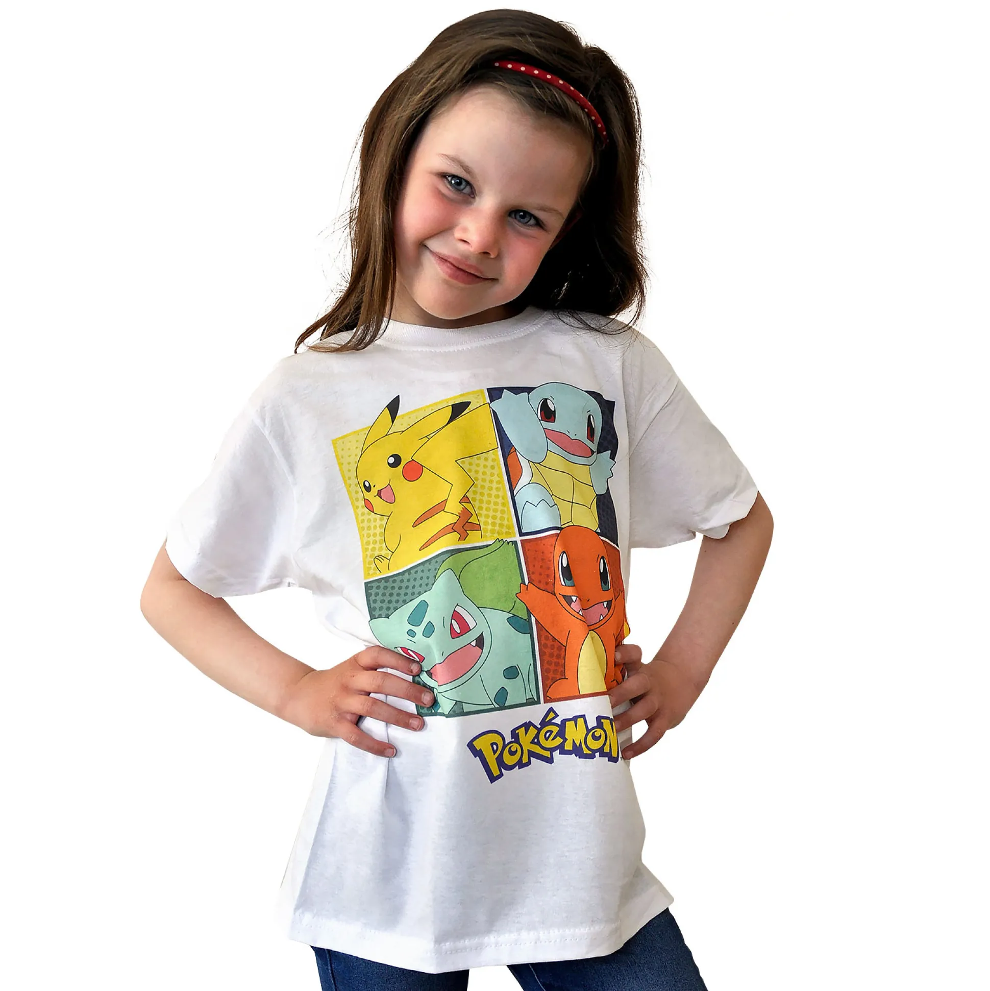Pokemon - Kanto Starter Kinder T-shirt Wit