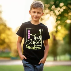 Pokemon - Pikachu Neon T-shirt Kinderen Zwart