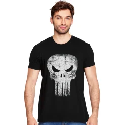Punisher - Skull Distress Logo T-shirt zwart