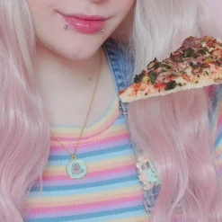 Pusheen - Eat Pizza Ketting