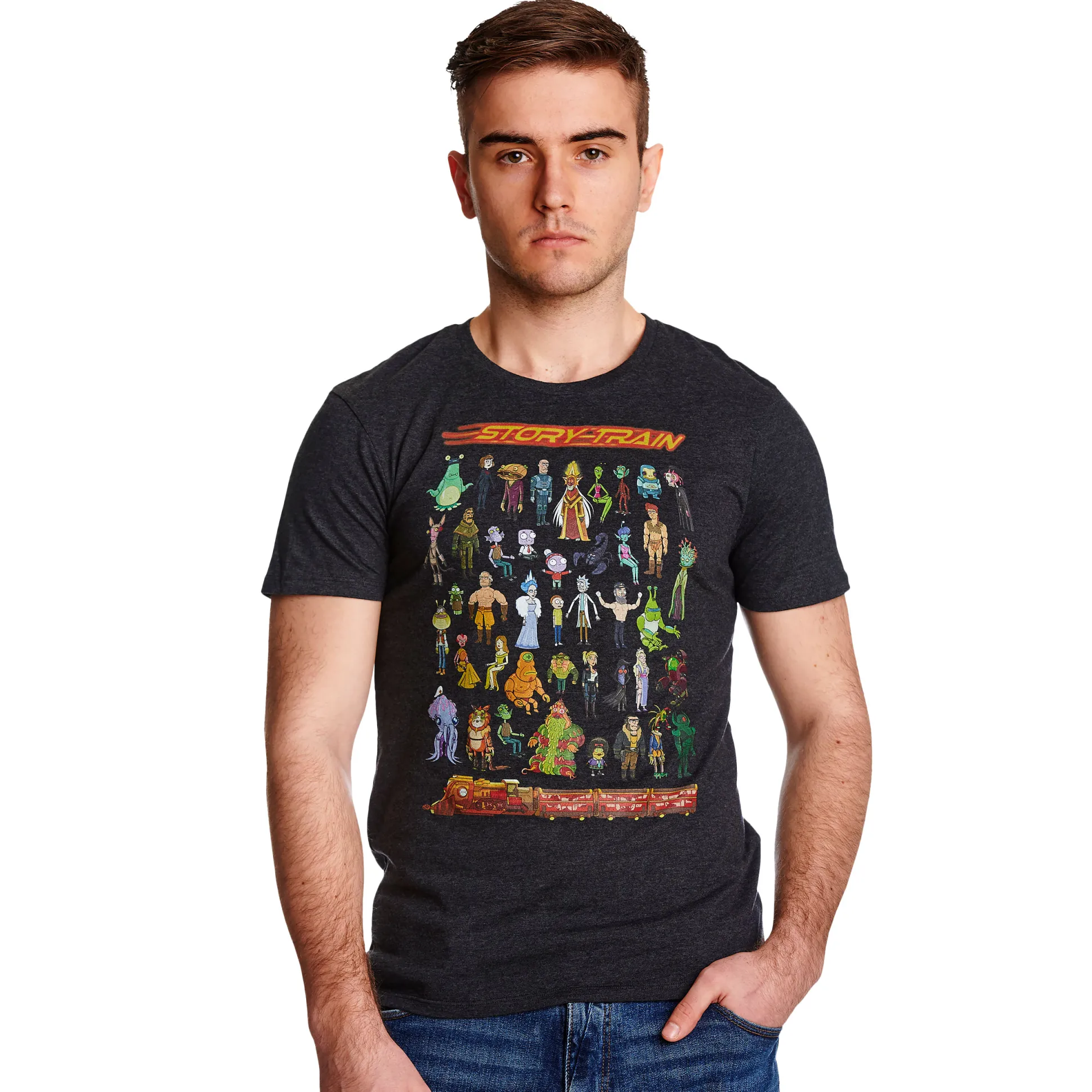 Rick en Morty - Story Train T-shirt grijs