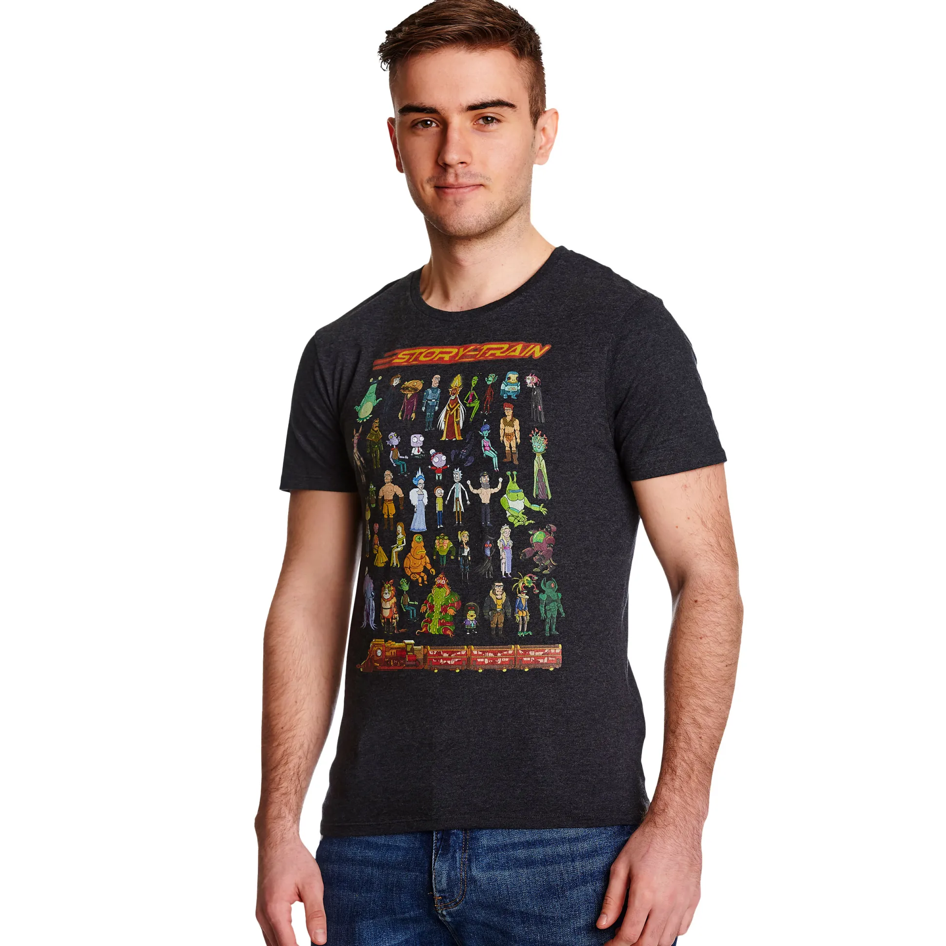 Rick en Morty - Story Train T-shirt grijs