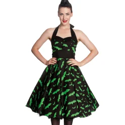 Rockabilly Jurk Bat zwart-groen