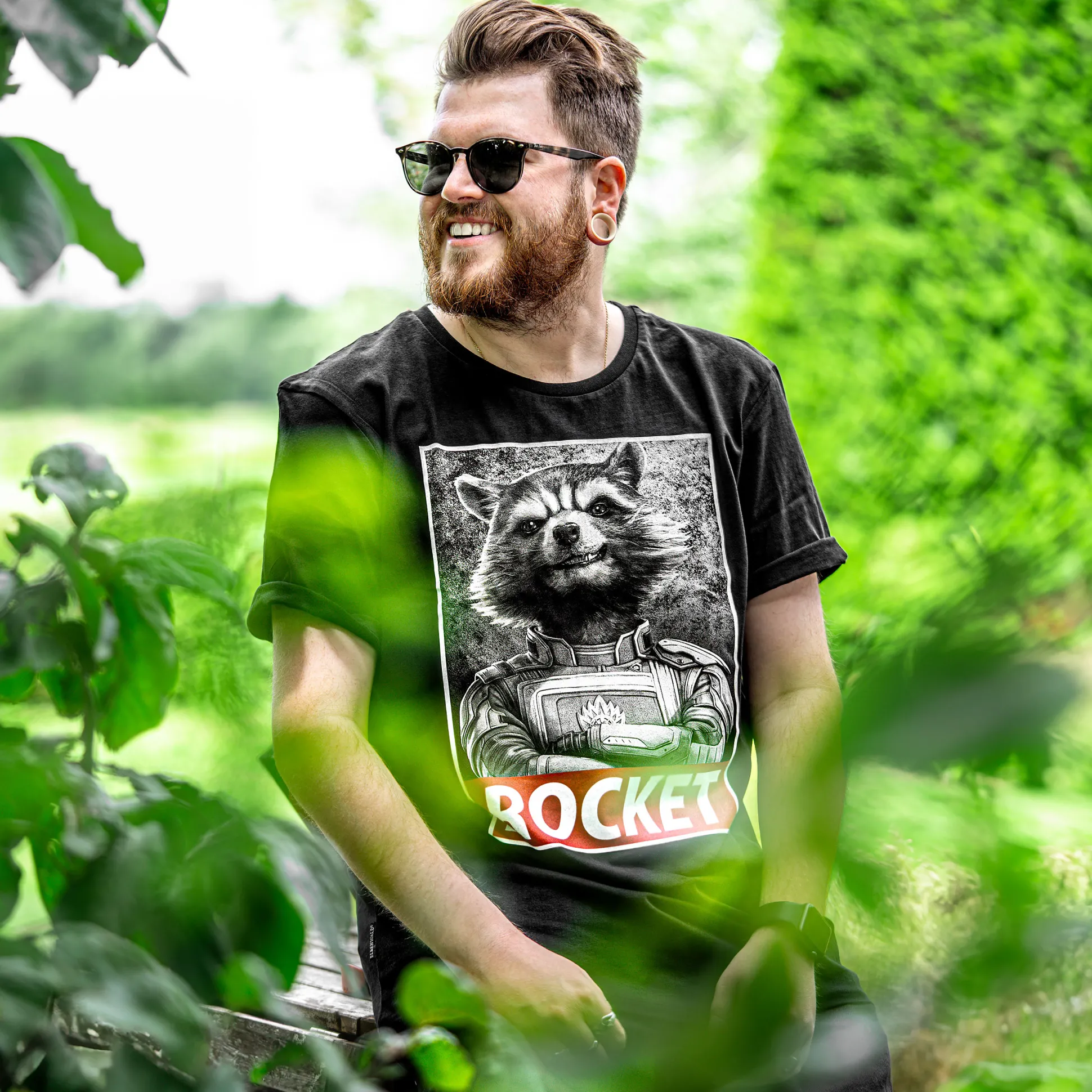 Rocket Raccoon T-Shirt Zwart - Marvel