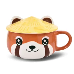 Rode Panda Kawaii Mok met Deksel voor Anime Fans