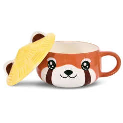 Rode Panda Kawaii Mok met Deksel voor Anime Fans