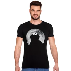 Sesamstraat - Cookie Monster Moonnight T-shirt zwart