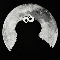 Sesamstraat - Cookie Monster Moonnight T-shirt zwart