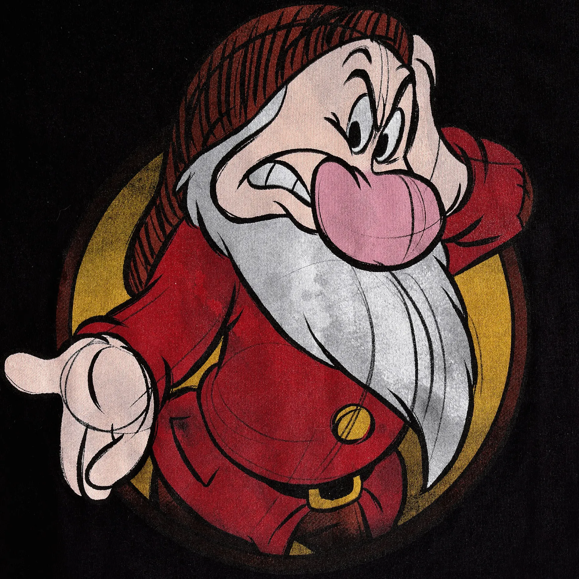 Sneeuwwitje - Mopperpot T-Shirt Dames Zwart