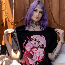 Spider Demon Angel T-Shirt voor Hazbin Hotel Fans Zwart