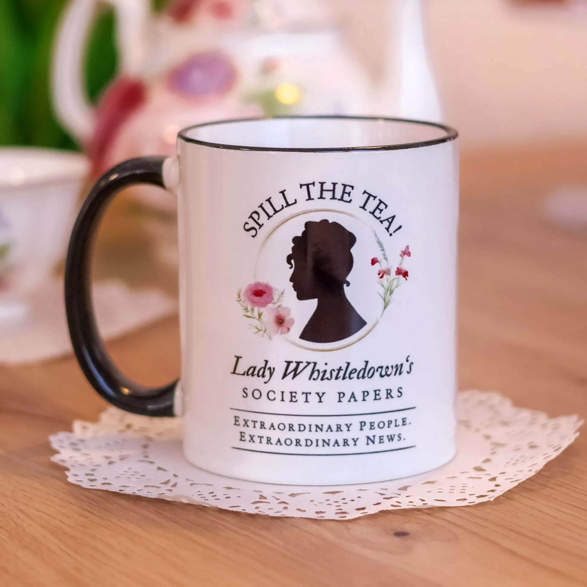 Spill the Tea! Society Papers Beker voor Bridgerton Fans