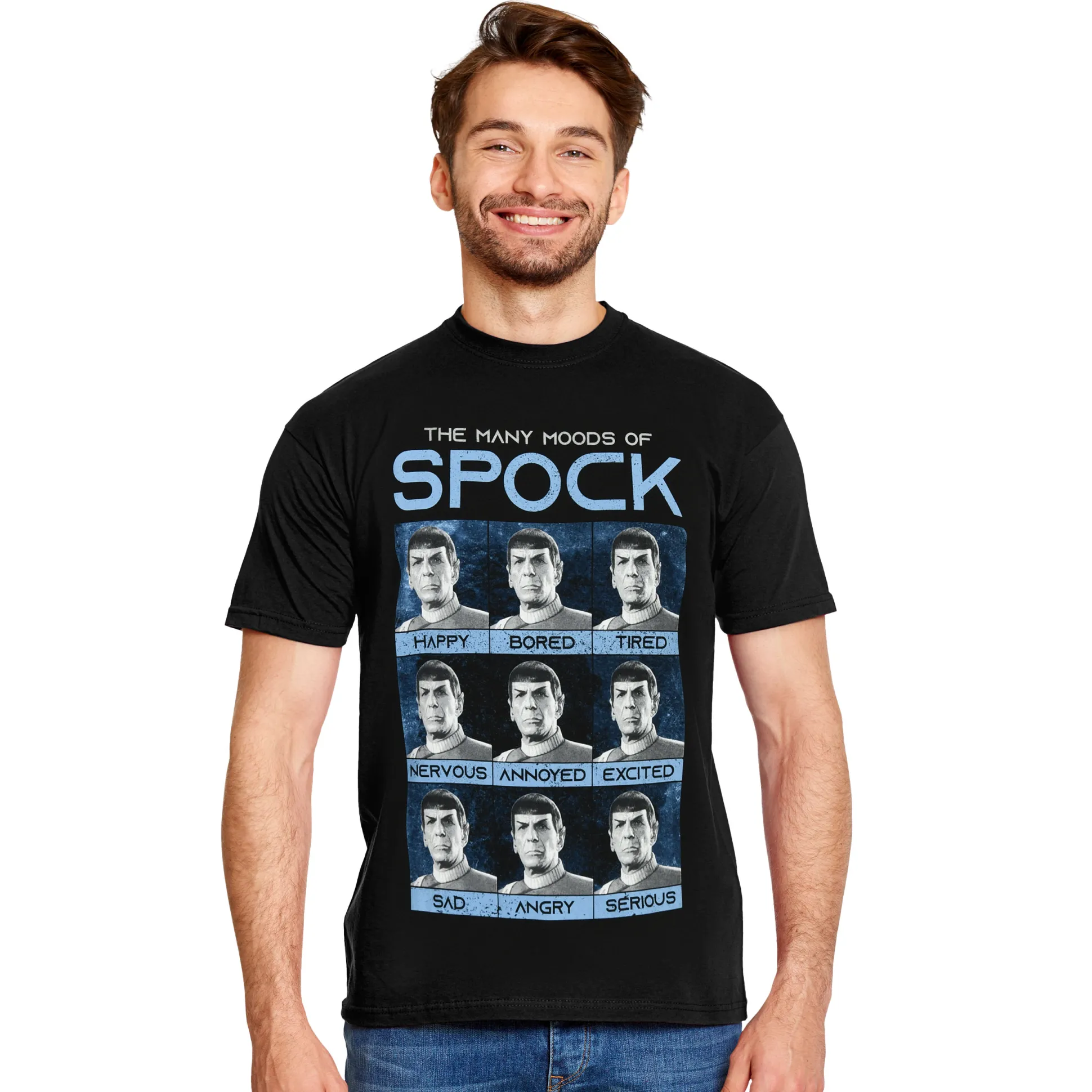 Star Trek - Many Mood of Spock T-shirt zwart