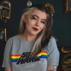 Star Wars - Classic Rainbow Logo Pride T-Shirt grijs