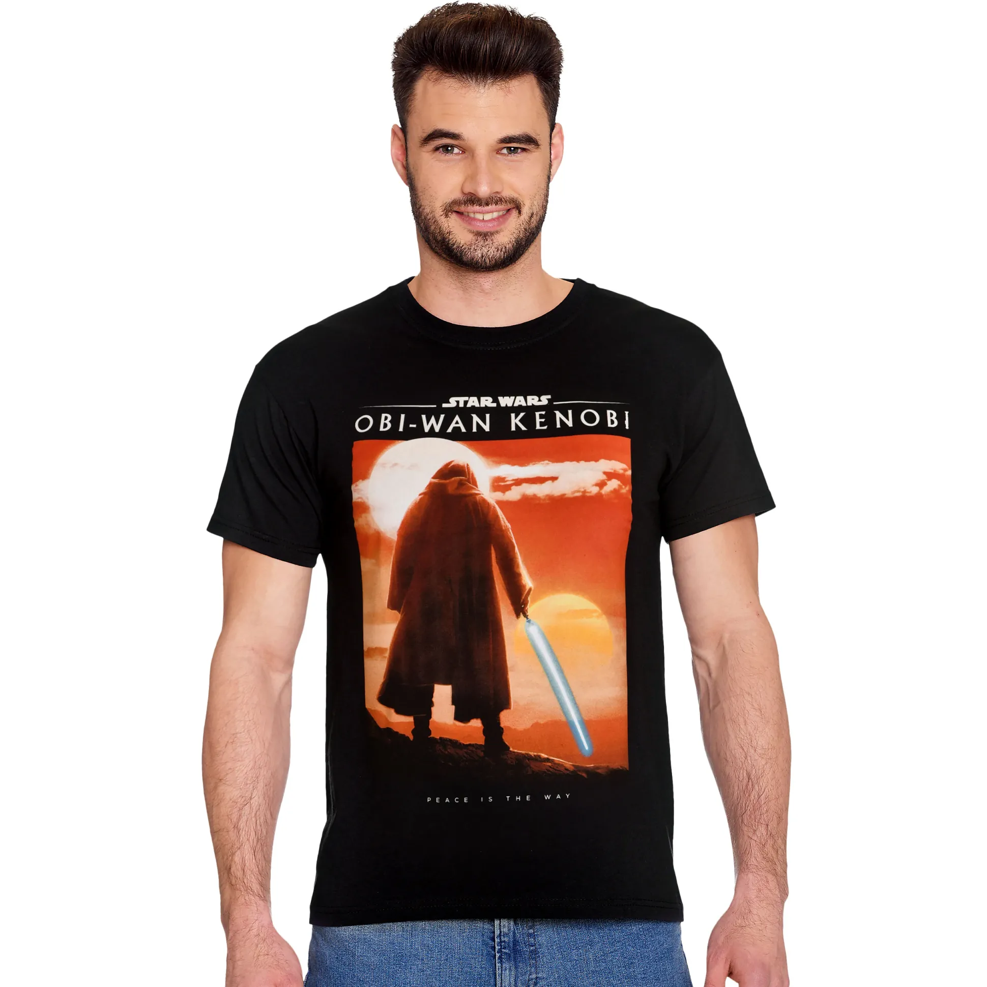 Star Wars - Obi-Wan Peace Is The Way Poster T-Shirt zwart