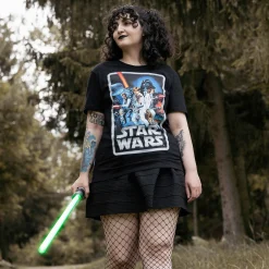 Star Wars - Retro Film Poster T-Shirt Zwart