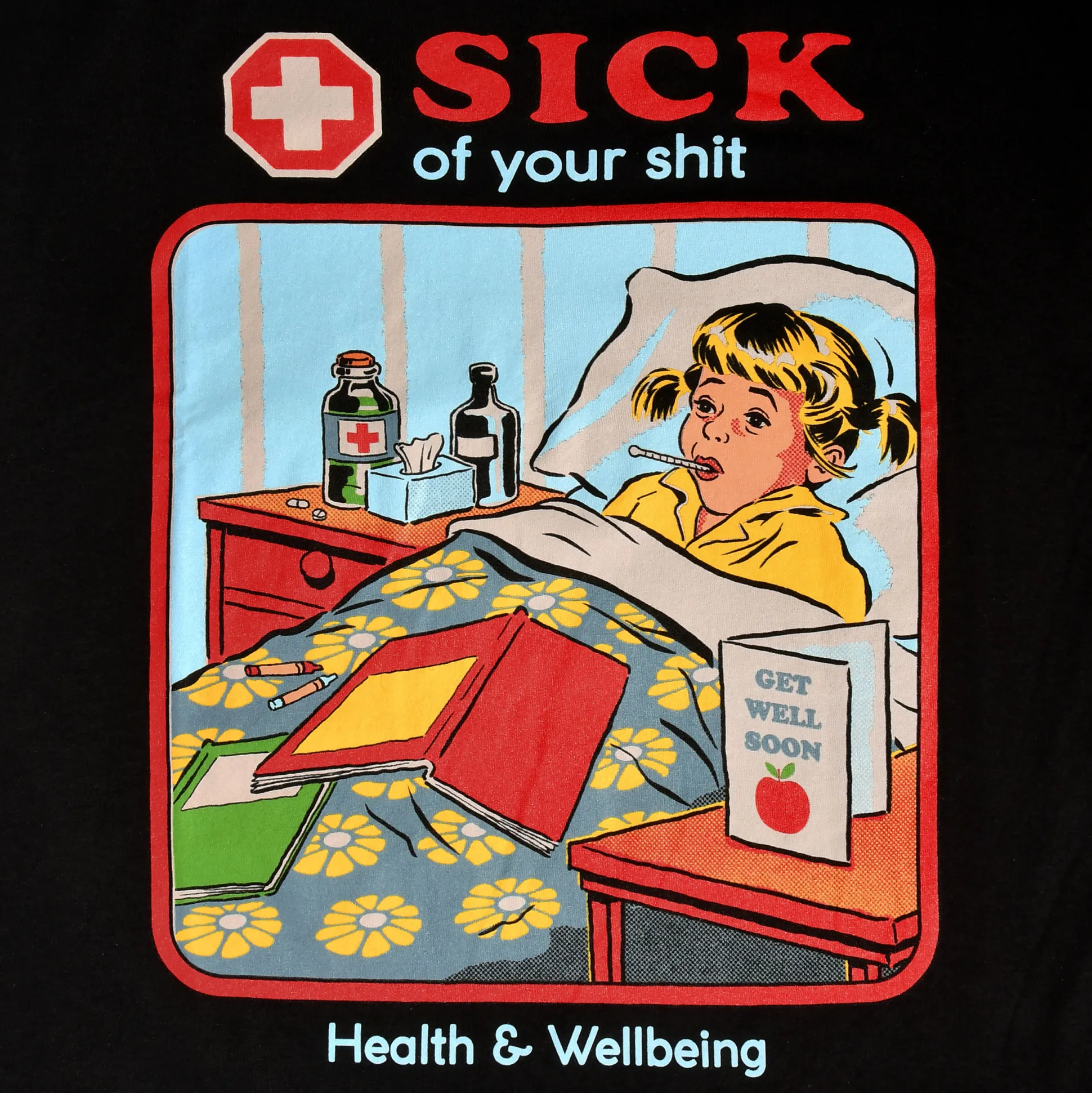 Steven Rhodes - Sick Of Your Shit T-Shirt Zwart