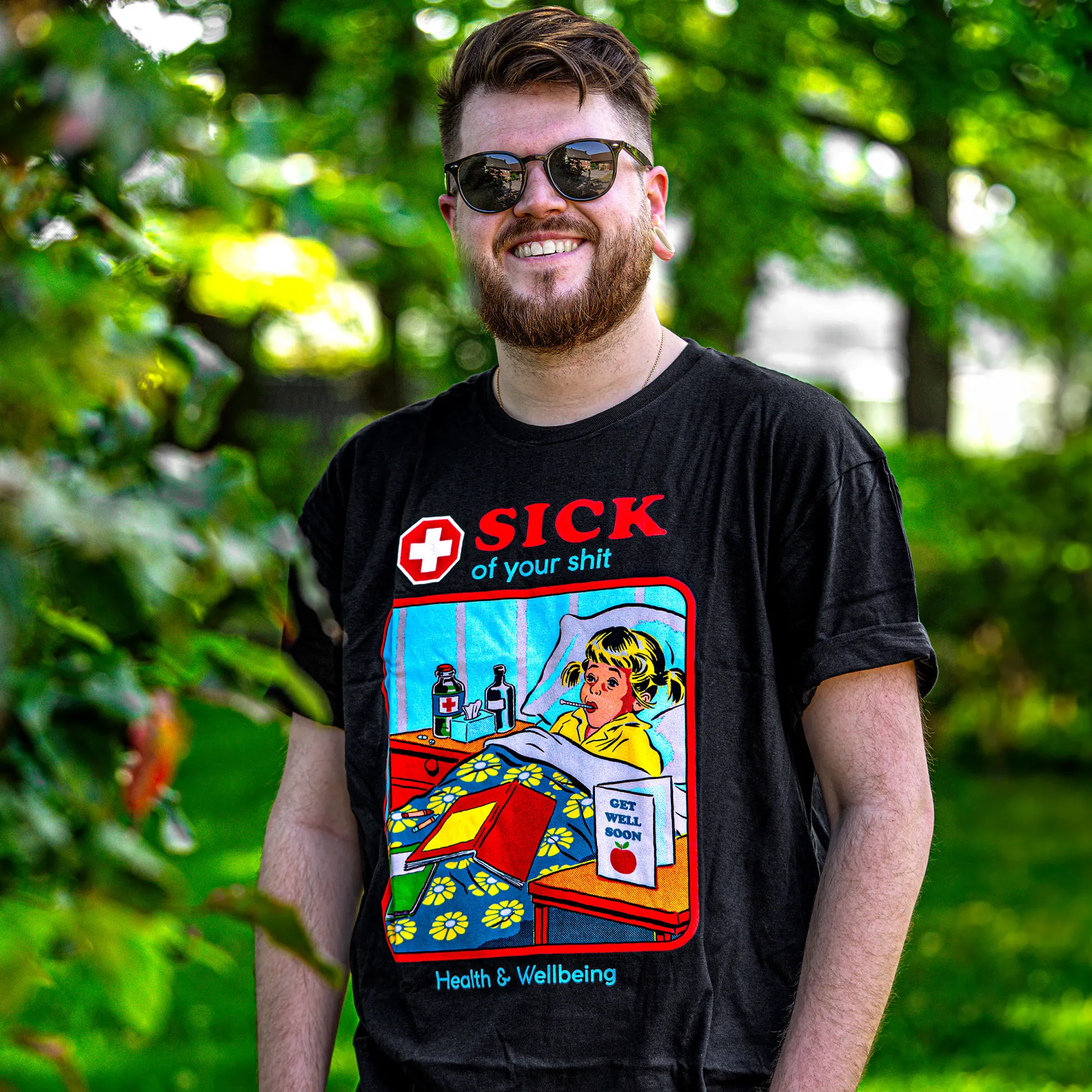 Steven Rhodes - Sick Of Your Shit T-Shirt Zwart