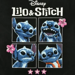 Stitch T-shirt Dames Zwart - Lilo & Stitch