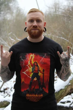 Stranger Things - Eddie Rocks T-shirt zwart